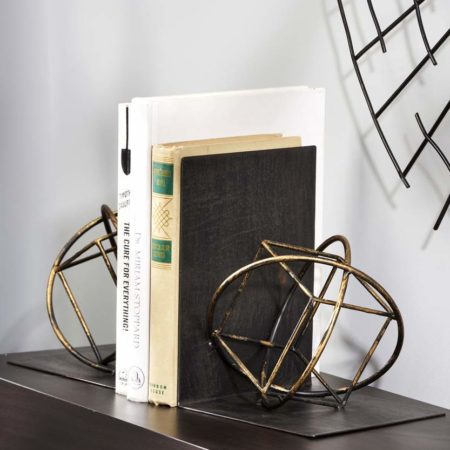 Geometric Bookend On Bookshelf