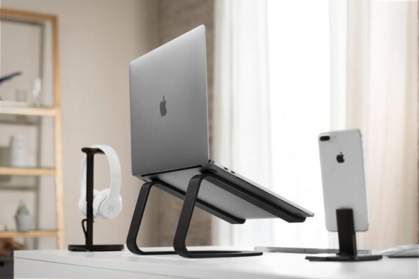 Twelve South Curve Aluminum Laptop Stand - Black on Desk