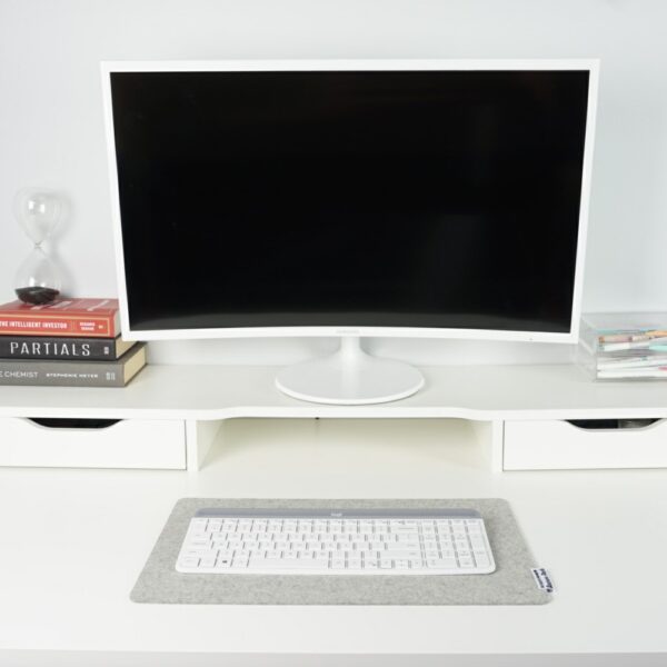 Merino wool desk pad light grey keyboard mat