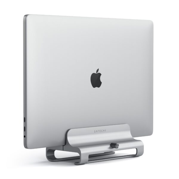 Satechi Aluminum Vertical Laptop Stand Silver with Macbook