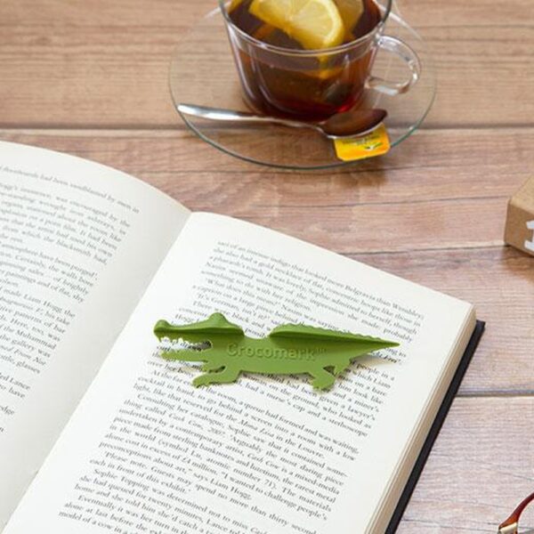 3D Crocodile Bookmark by Peleg Design, inside book