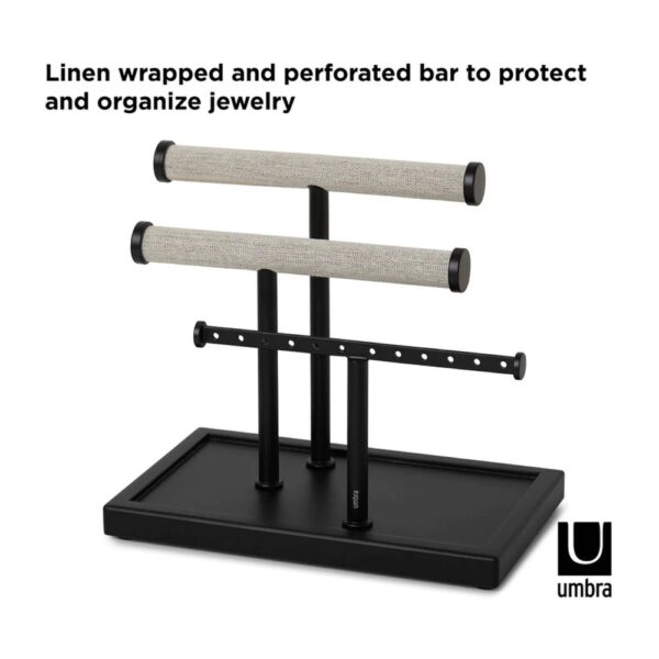 Jewelry Bar and Earring Holder - Black