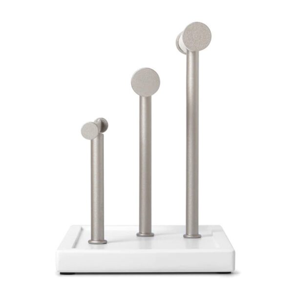 Jewelry Bar and Earring Holder - White, Empty - Side View